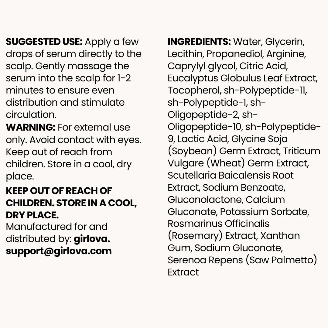girlova.™ Peptide Hair Growth Serum