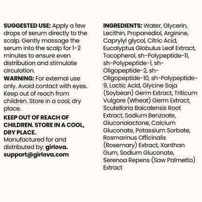girlova.™ Peptide Hair Growth Serum